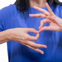 A person signing with their hands